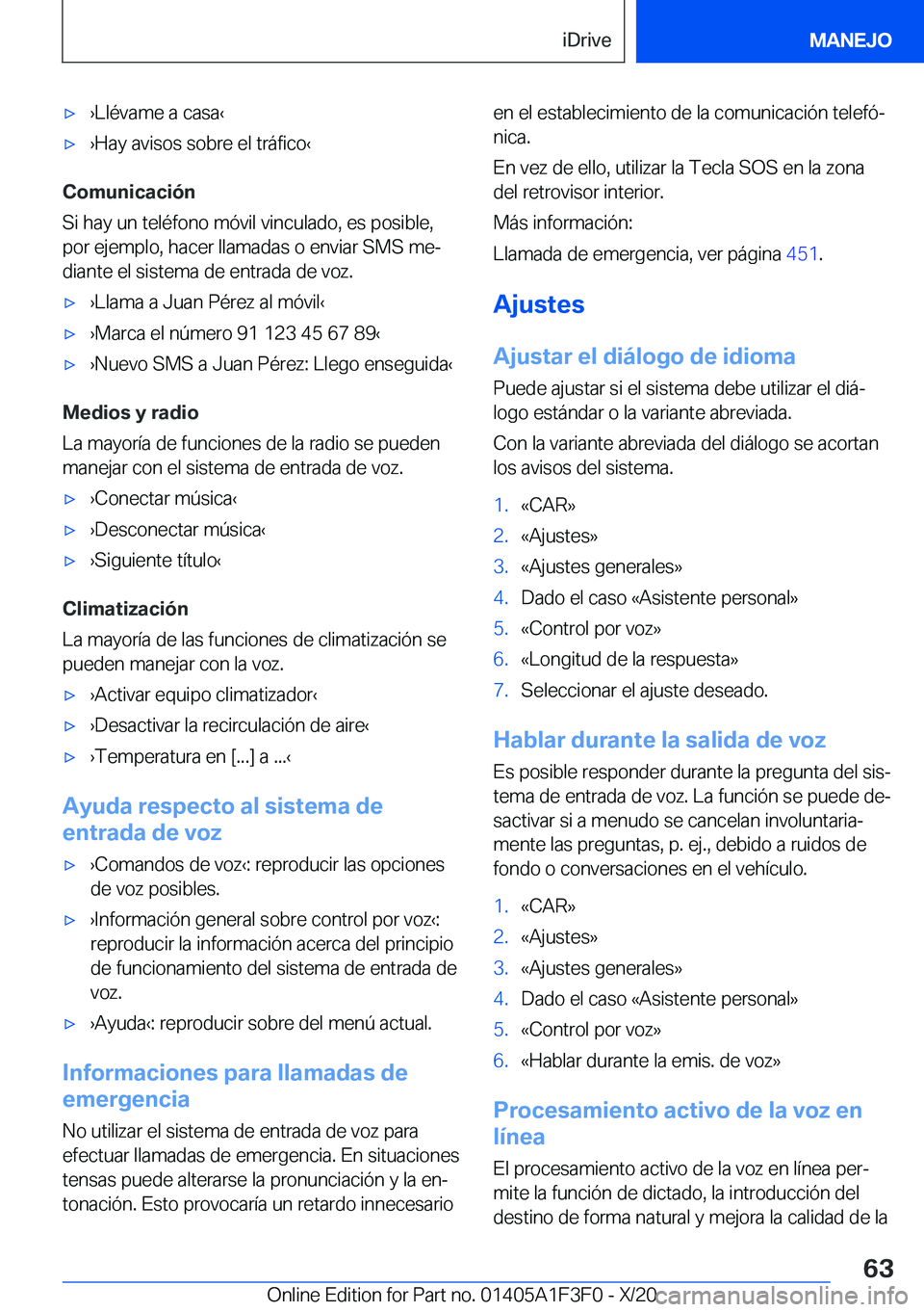 BMW X5 2021  Manuales de Empleo (in Spanish) x
