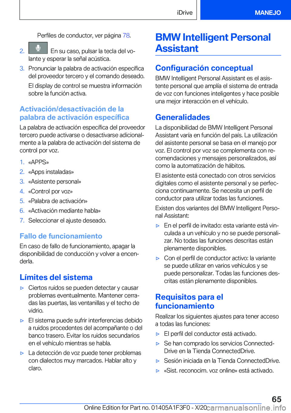 BMW X5 2021  Manuales de Empleo (in Spanish) �P�e�r�f�i�l�e�s��d�e��c�o�n�d�u�c�t�o�r�,��v�e�r��p�