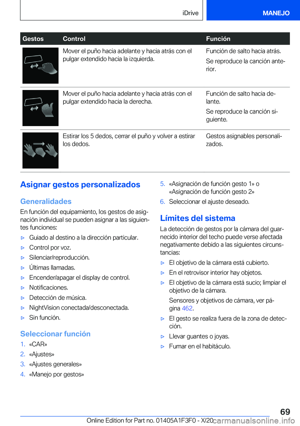 BMW X5 2021  Manuales de Empleo (in Spanish) �G�e�s�t�o�s�C�o�n�t�r�o�l�F�u�n�c�i�
