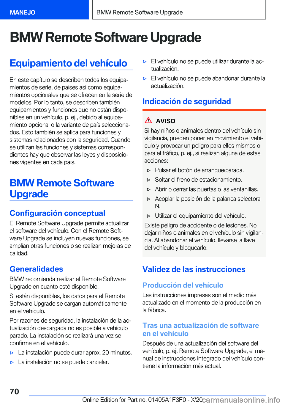 BMW X5 2021  Manuales de Empleo (in Spanish) �B�M�W��R�e�m�o�t�e��S�o�f�t�w�a�r�e��U�p�g�r�a�d�e�E�q�u�i�p�a�m�i�e�n�t�o��d�e�l��v�e�h�