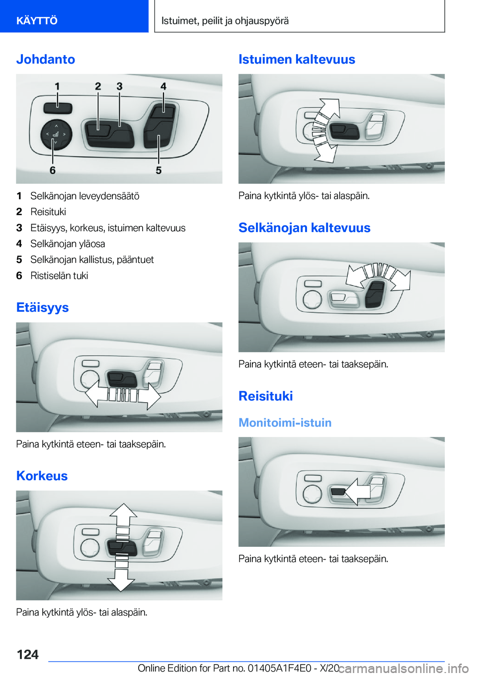 BMW X5 2021  Omistajan Käsikirja (in Finnish) �J�o�h�d�a�n�t�o�1�S�e�l�k�