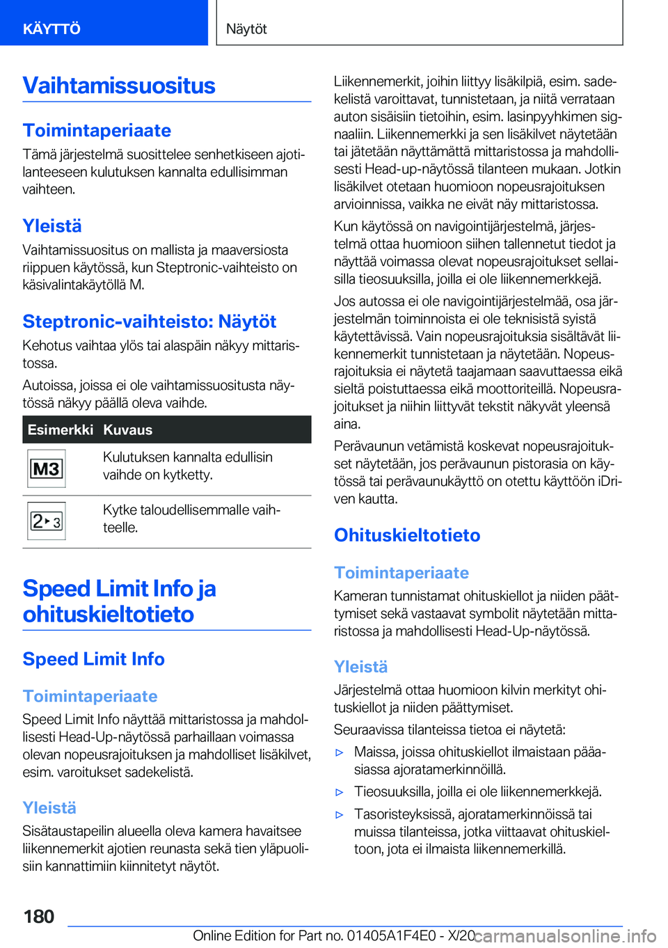 BMW X5 2021  Omistajan Käsikirja (in Finnish) �V�a�i�h�t�a�m�i�s�s�u�o�s�i�t�u�s
�T�o�i�m�i�n�t�a�p�e�r�i�a�a�t�e
�T�