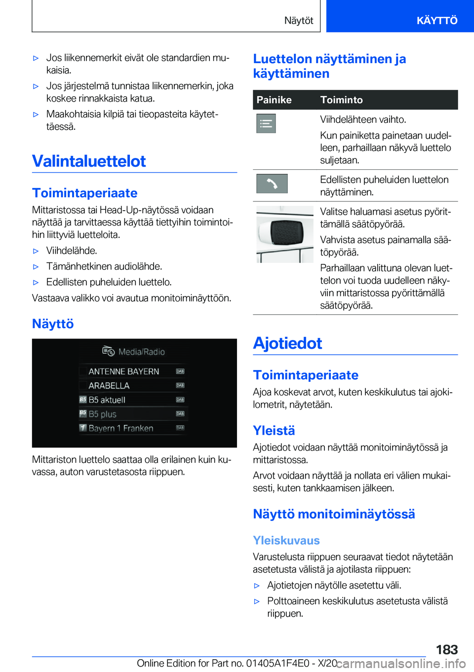 BMW X5 2021  Omistajan Käsikirja (in Finnish) 'x�J�o�s��l�i�i�k�e�n�n�e�m�e�r�k�i�t��e�i�v�
