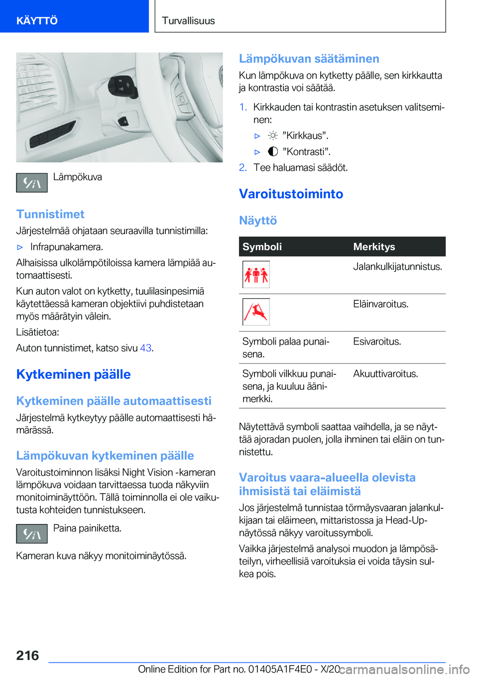 BMW X5 2021  Omistajan Käsikirja (in Finnish) �L�
