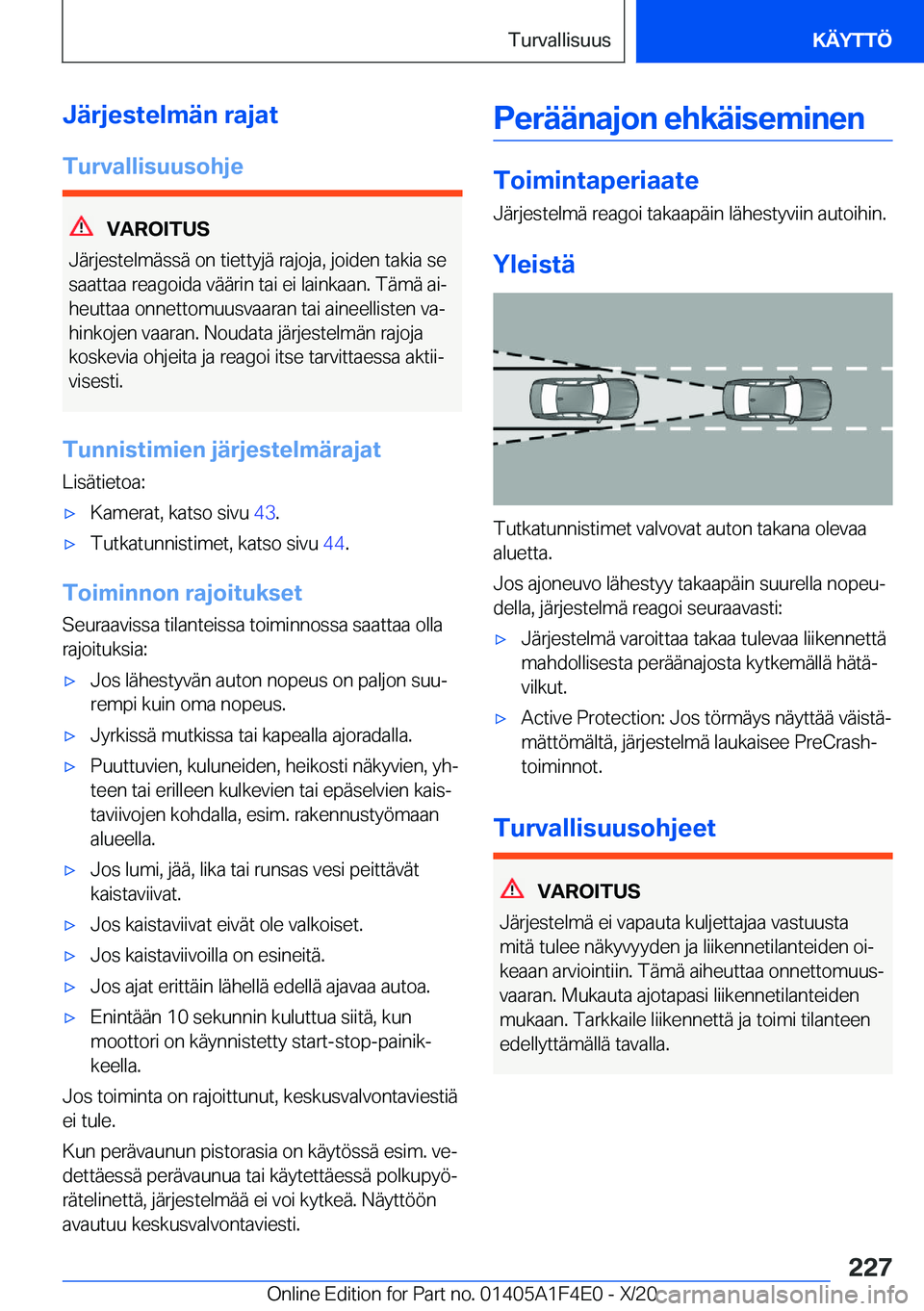 BMW X5 2021  Omistajan Käsikirja (in Finnish) �J�