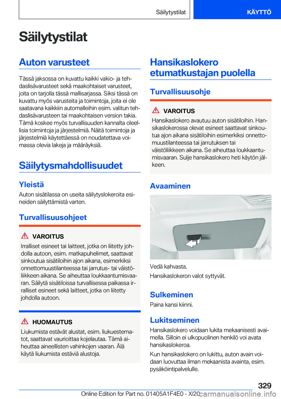 BMW X5 2021  Omistajan Käsikirja (in Finnish) �S�