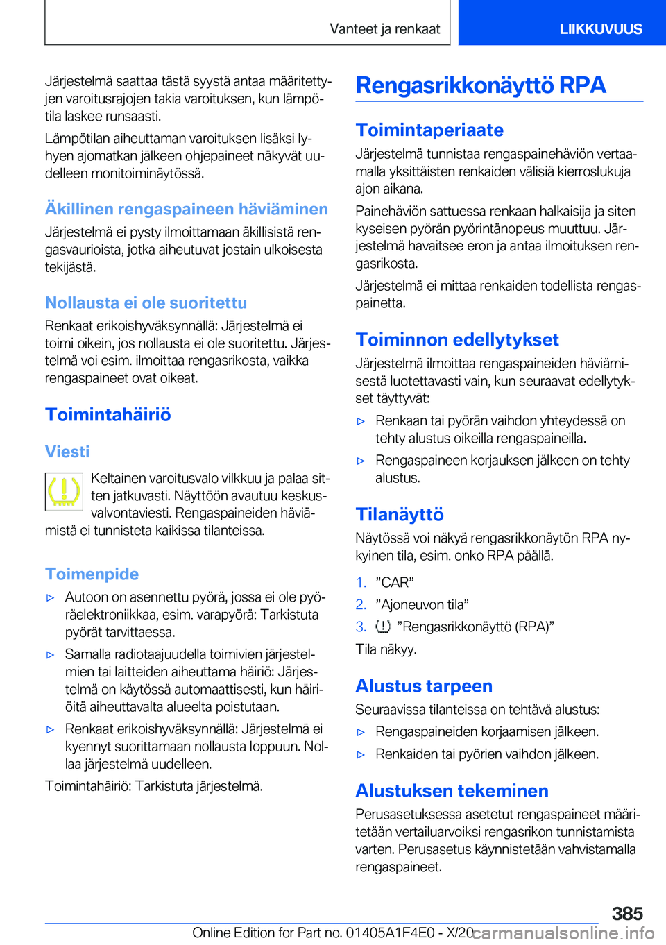BMW X5 2021  Omistajan Käsikirja (in Finnish) �J�