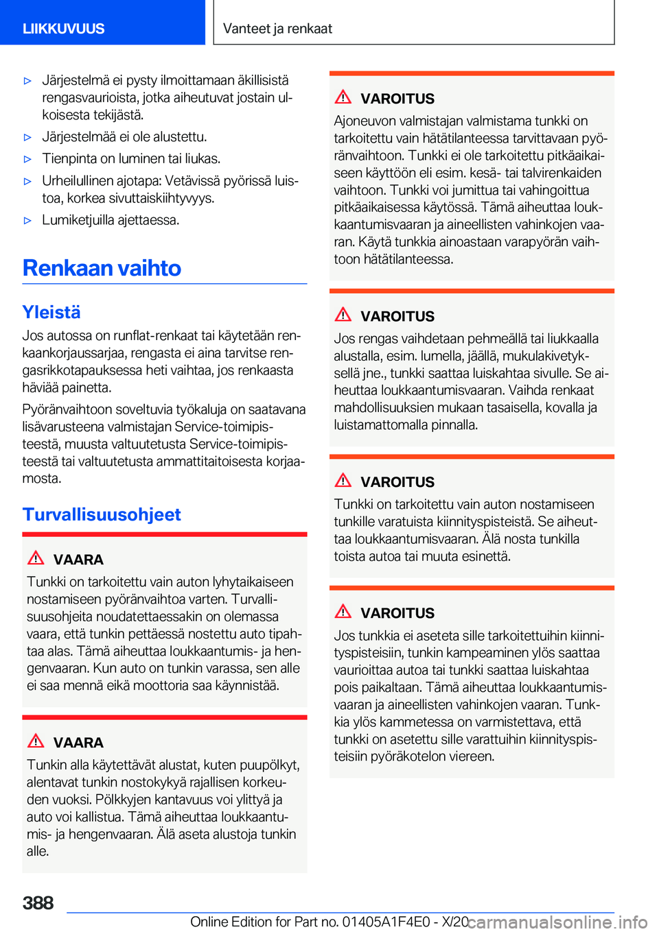 BMW X5 2021  Omistajan Käsikirja (in Finnish) 'x�J�