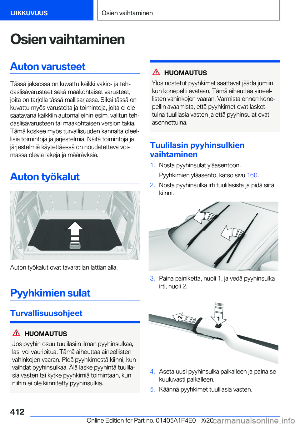 BMW X5 2021  Omistajan Käsikirja (in Finnish) �O�s�i�e�n��v�a�i�h�t�a�m�i�n�e�n�A�u�t�o�n��v�a�r�u�s�t�e�e�t
�T�