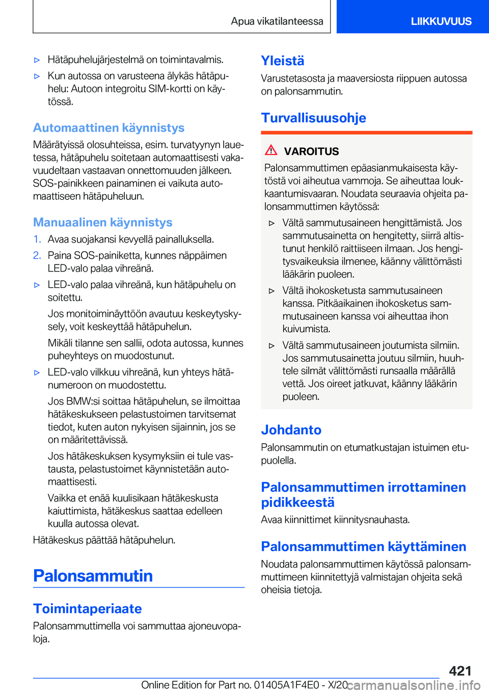 BMW X5 2021  Omistajan Käsikirja (in Finnish) 'x�H�