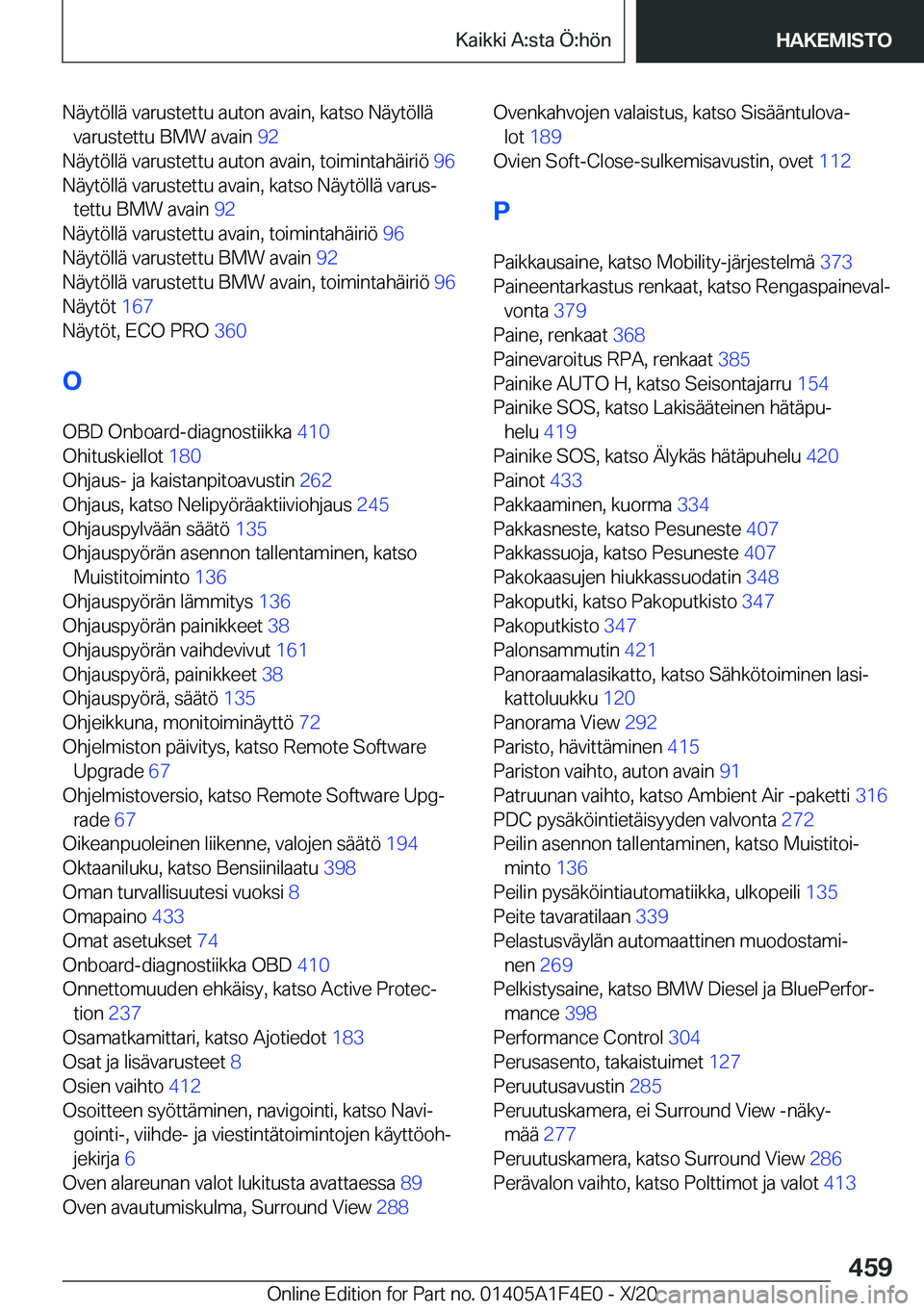 BMW X5 2021  Omistajan Käsikirja (in Finnish) �N�