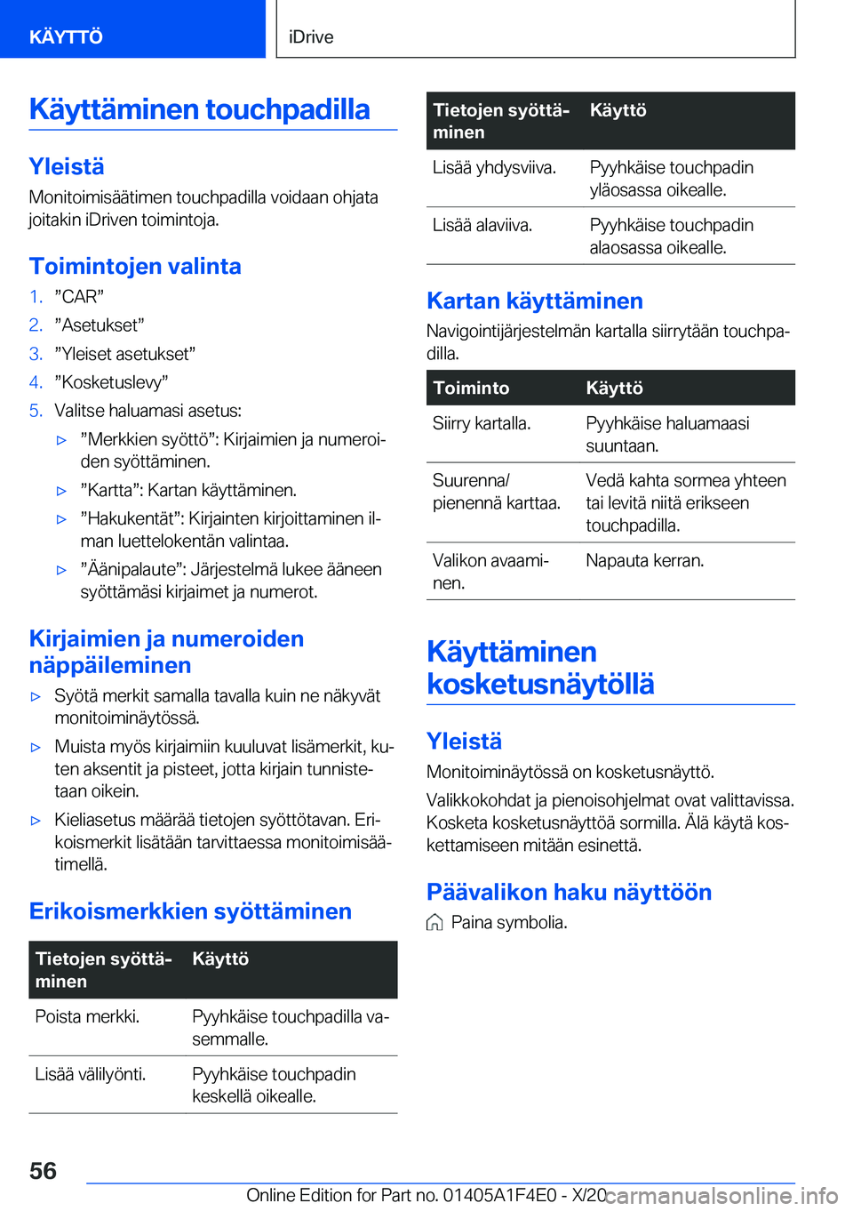 BMW X5 2021  Omistajan Käsikirja (in Finnish) �K�