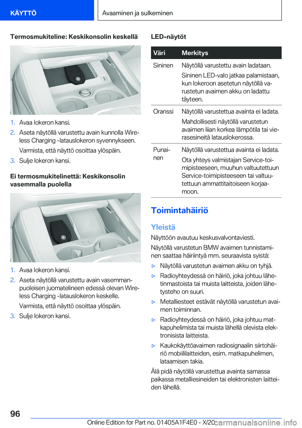BMW X5 2021  Omistajan Käsikirja (in Finnish) �T�e�r�m�o�s�m�u�k�i�t�e�l�i�n�e�:��K�e�s�k�i�k�o�n�s�o�l�i�n��k�e�s�k�e�l�l�