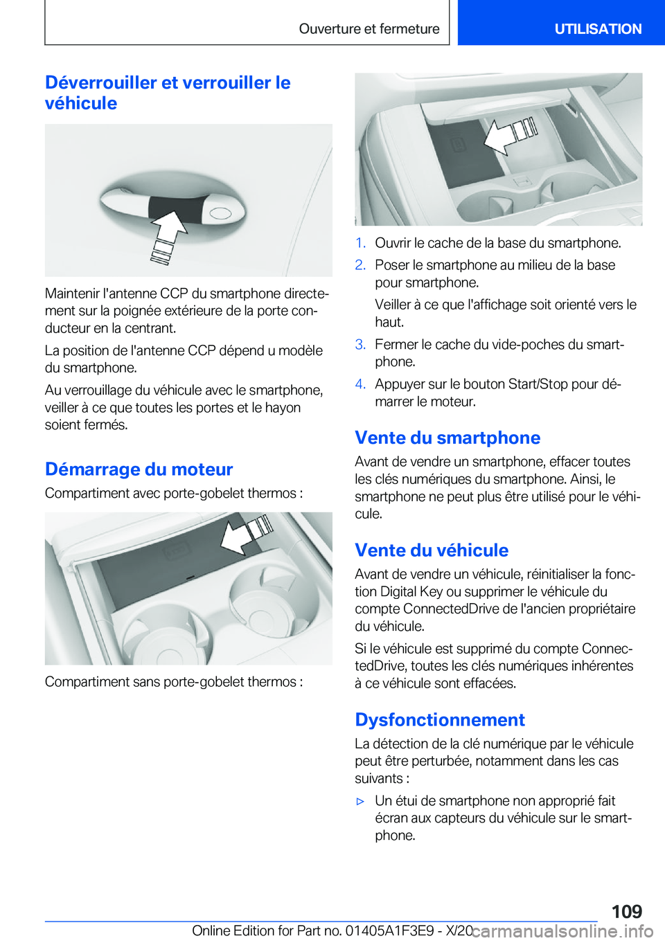 BMW X5 2021  Notices Demploi (in French) �D�é�v�e�r�r�o�u�i�l�l�e�r��e�t��v�e�r�r�o�u�i�l�l�e�r��l�e
�v�é�h�i�c�u�l�e
�M�a�i�n�t�e�n�i�r��l�'�a�n�t�e�n�n�e��C�C�P��d�u��s�m�a�r�t�p�h�o�n�e��d�i�r�e�c�t�ej
�m�e�n�t��s�u�r��l�