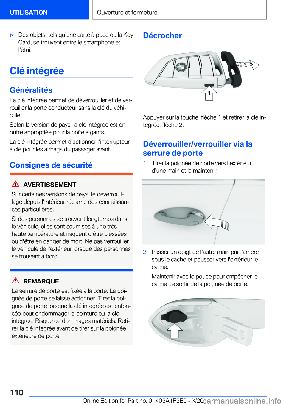 BMW X5 2021  Notices Demploi (in French) 'x�D�e�s��o�b�j�e�t�s�,��t�e�l�s��q�u�'�u�n�e��c�a�r�t�e��