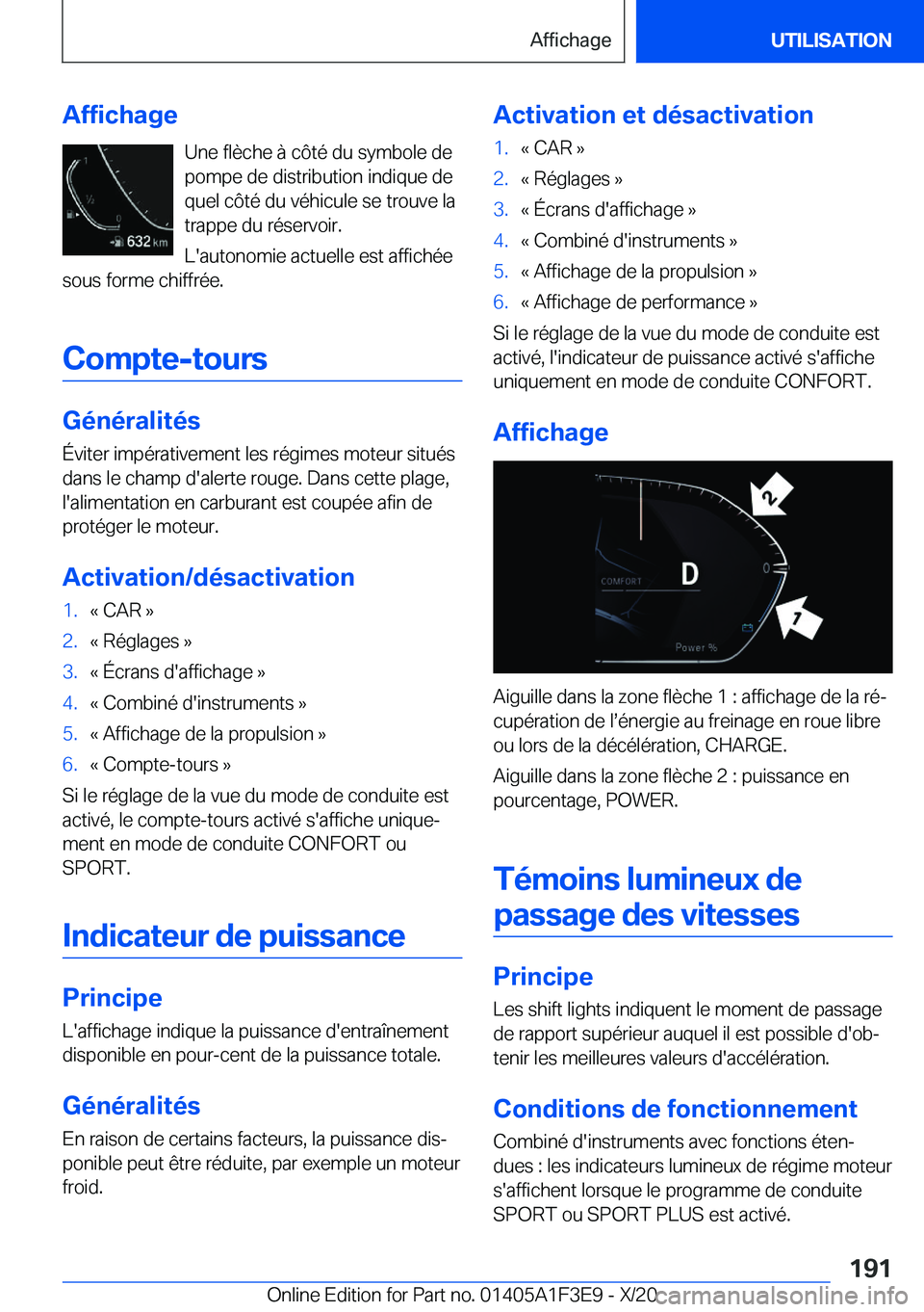BMW X5 2021  Notices Demploi (in French) �A�f�f�i�c�h�a�g�e�U�n�e��f�l�è�c�h�e��