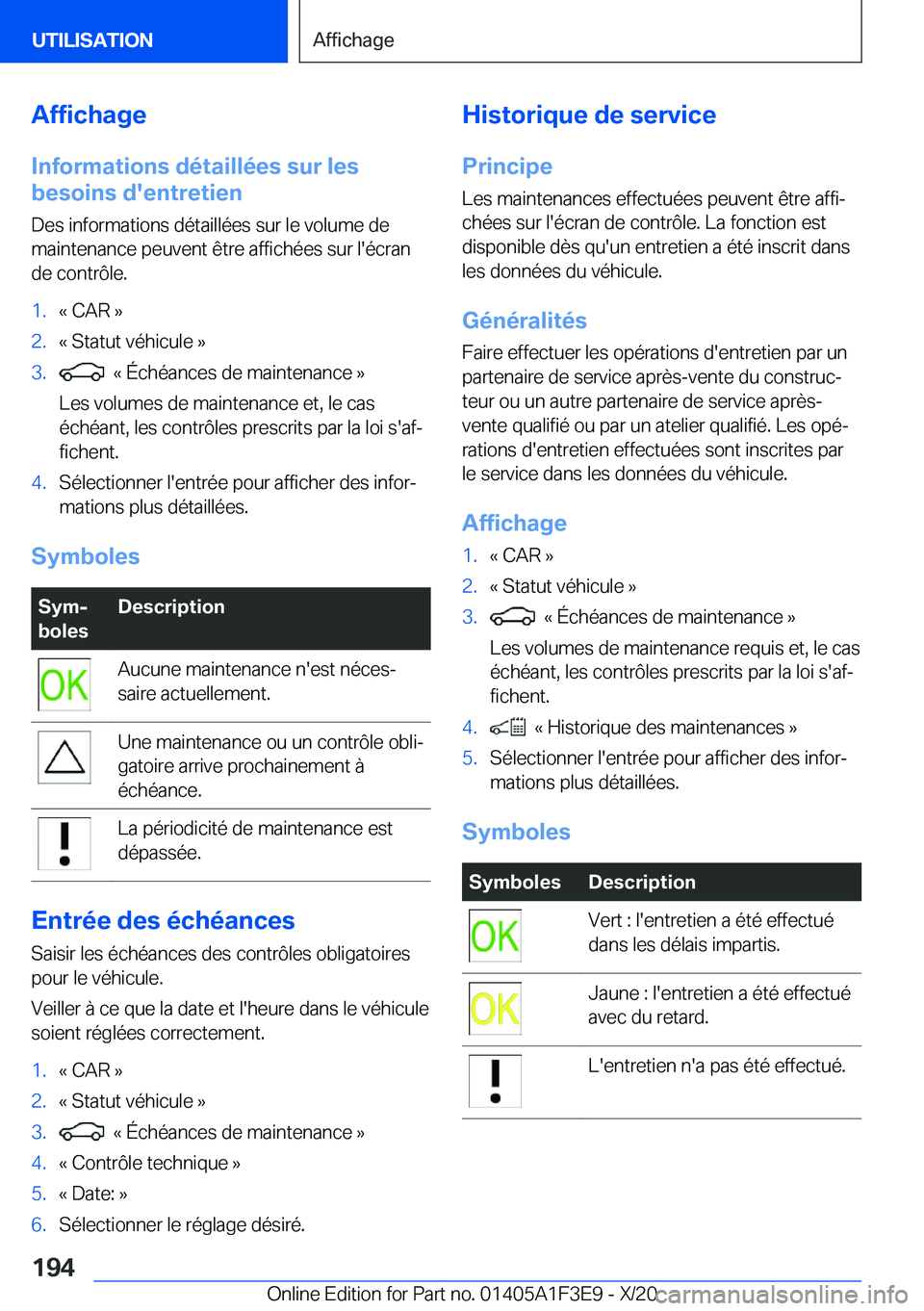 BMW X5 2021  Notices Demploi (in French) �A�f�f�i�c�h�a�g�e
�I�n�f�o�r�m�a�t�i�o�n�s��d�é�t�a�i�l�l�é�e�s��s�u�r��l�e�s
�b�e�s�o�i�n�s��d�'�e�n�t�r�e�t�i�e�n
�D�e�s��i�n�f�o�r�m�a�t�i�o�n�s��d�é�t�a�i�l�l�é�e�s��s�u�r��l�e��