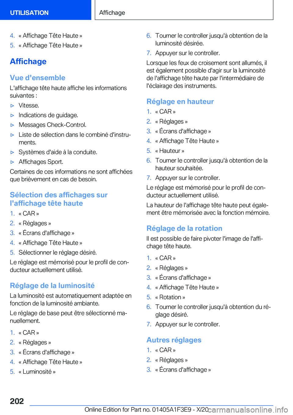 BMW X5 2021  Notices Demploi (in French) �4�.�k��A�f�f�i�c�h�a�g�e��T�ê�t�e��H�a�u�t�e��{�5�.�k��A�f�f�i�c�h�a�g�e��T�ê�t�e��H�a�u�t�e��{
�A�f�f�i�c�h�a�g�e
�V�u�e��d�'�e�n�s�e�m�b�l�e �L�'�a�f�f�i�c�h�a�g�e��t�ê�t�e��h