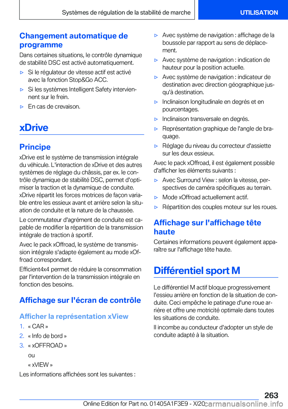 BMW X5 2021  Notices Demploi (in French) �C�h�a�n�g�e�m�e�n�t��a�u�t�o�m�a�t�i�q�u�e��d�e
�p�r�o�g�r�a�m�m�e
�D�a�n�s��c�e�r�t�a�i�n�e�s��s�i�t�u�a�t�i�o�n�s�,��l�e��c�o�n�t�r�
