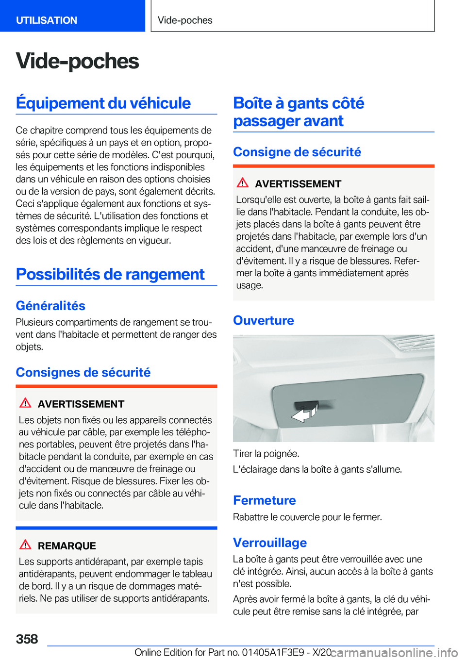 BMW X5 2021  Notices Demploi (in French) �V�i�d�e�-�p�o�c�h�e�s�