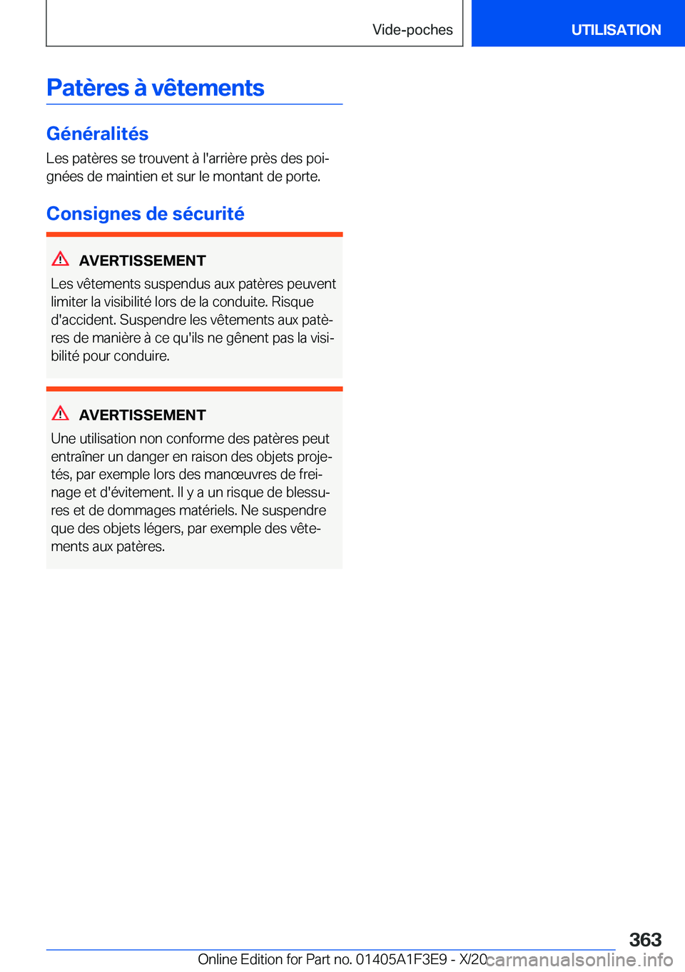 BMW X5 2021  Notices Demploi (in French) �P�a�t�è�r�e�s��