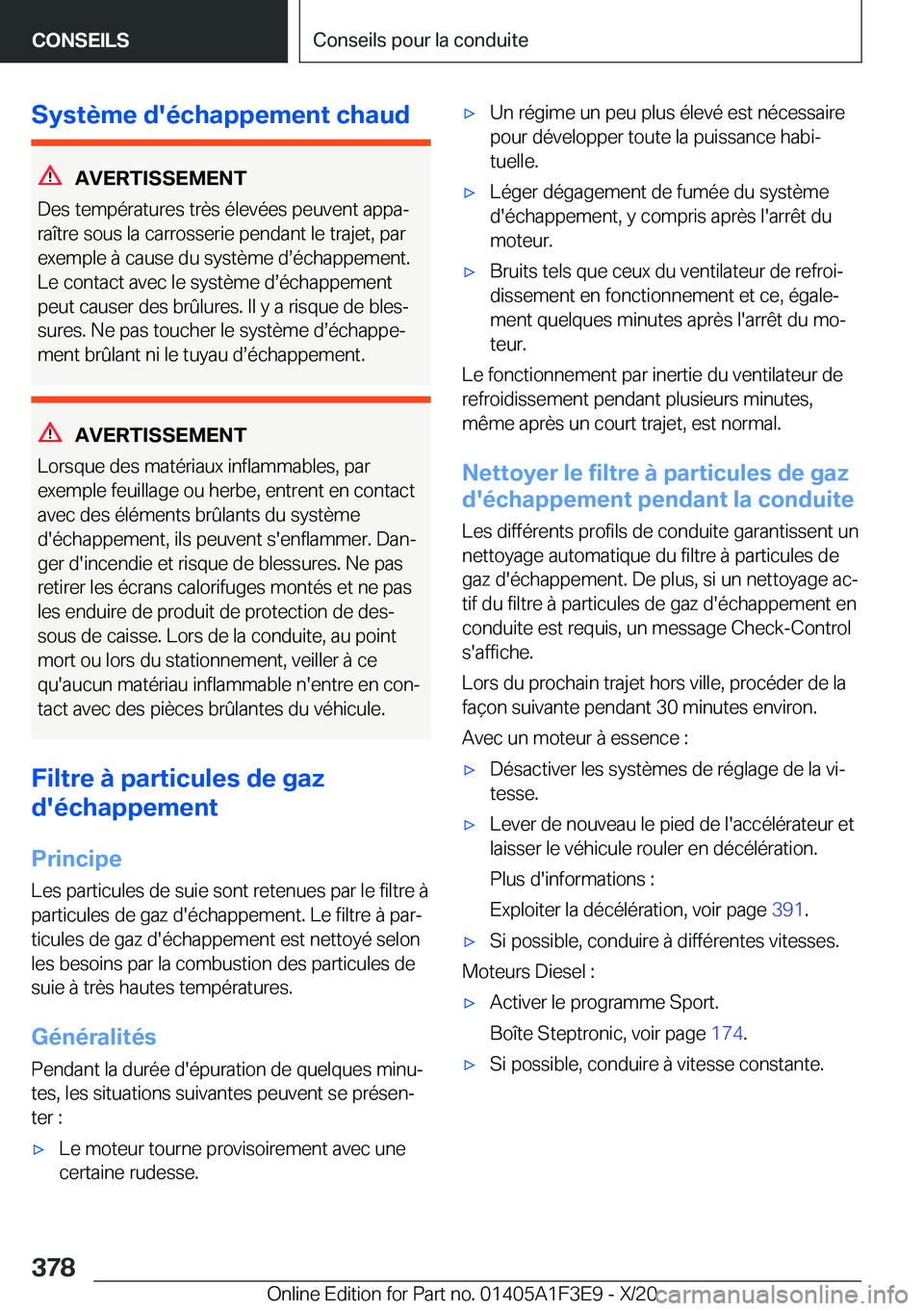 BMW X5 2021  Notices Demploi (in French) �S�y�s�t�è�m�e��d�'�é�c�h�a�p�p�e�m�e�n�t��c�h�a�u�d
�A�V�E�R�T�I�S�S�E�M�E�N�T
�D�e�s��t�e�m�p�é�r�a�t�u�r�e�s��t�r�è�s��é�l�e�v�é�e�s��p�e�u�v�e�n�t��a�p�p�aj
�r�a�