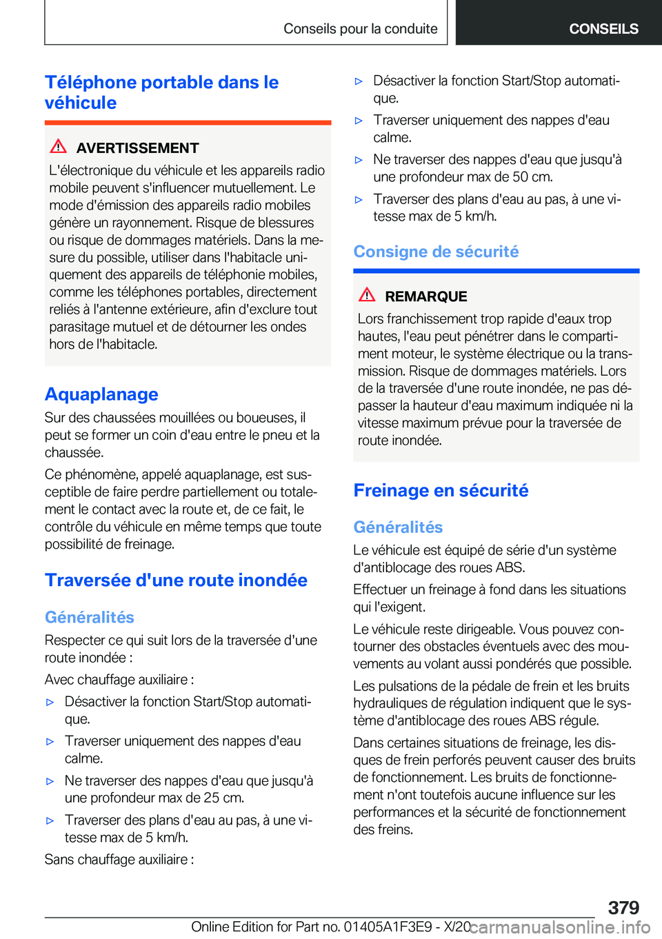 BMW X5 2021  Notices Demploi (in French) �T�é�l�é�p�h�o�n�e��p�o�r�t�a�b�l�e��d�a�n�s��l�e
�v�é�h�i�c�u�l�e
�A�V�E�R�T�I�S�S�E�M�E�N�T
�L�'�é�l�e�c�t�r�o�n�i�q�u�e��d�u��v�é�h�i�c�u�l�e��e�t��l�e�s��a�p�p�a�r�e�i�l�s��r�a�d