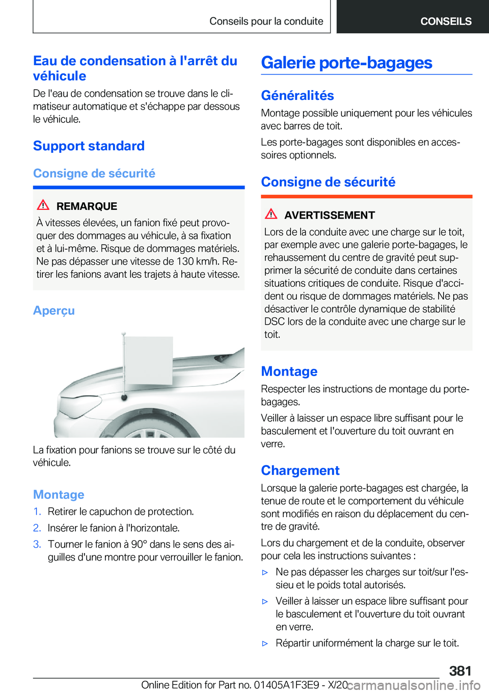 BMW X5 2021  Notices Demploi (in French) �E�a�u��d�e��c�o�n�d�e�n�s�a�t�i�o�n��