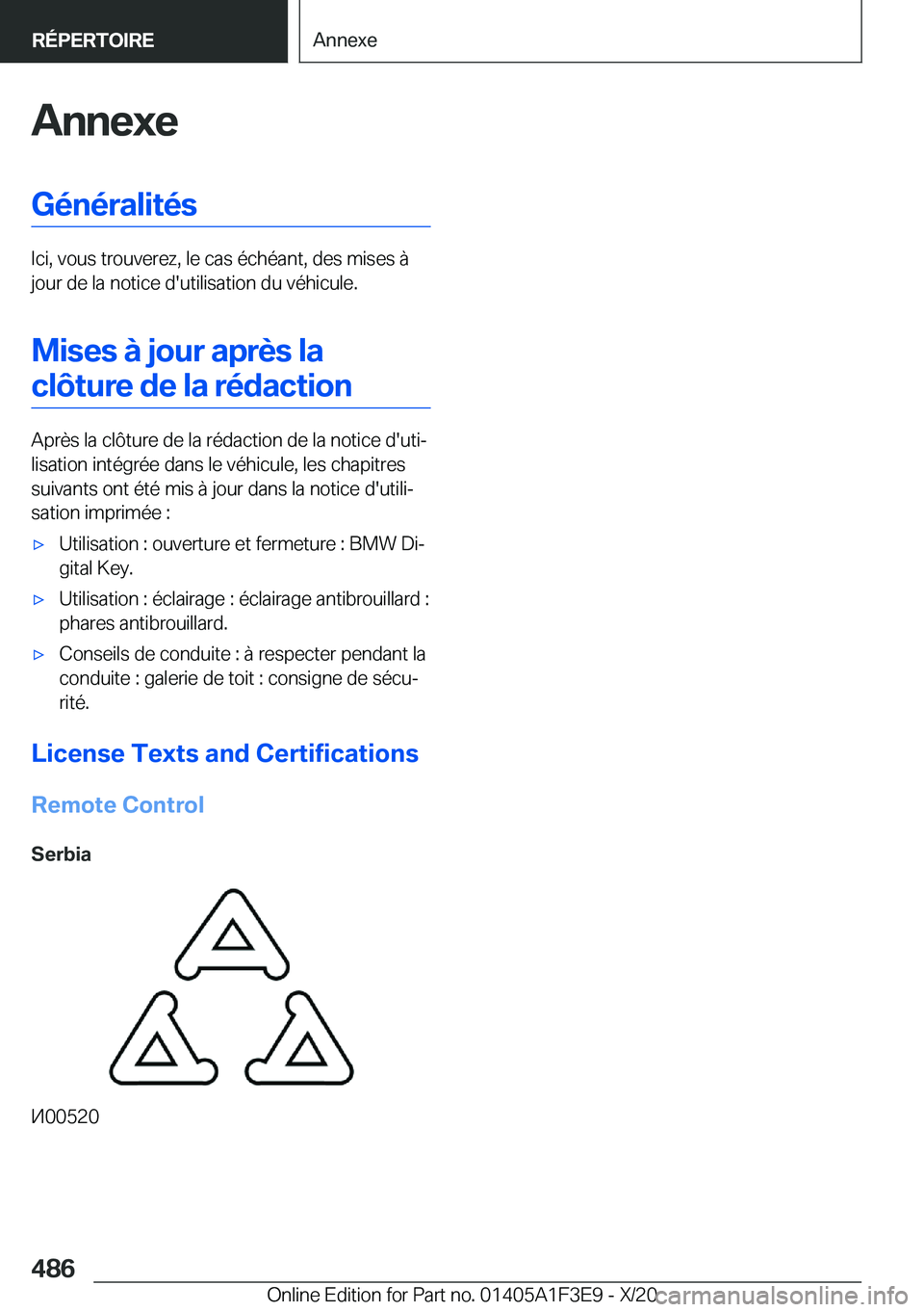 BMW X5 2021  Notices Demploi (in French) �A�n�n�e�x�e�G�é�n�é�r�a�l�i�t�é�s
�I�c�i�,��v�o�u�s��t�r�o�u�v�e�r�e�z�,��l�e��c�a�s��é�c�h�é�a�n�t�,��d�e�s��m�i�s�e�s��