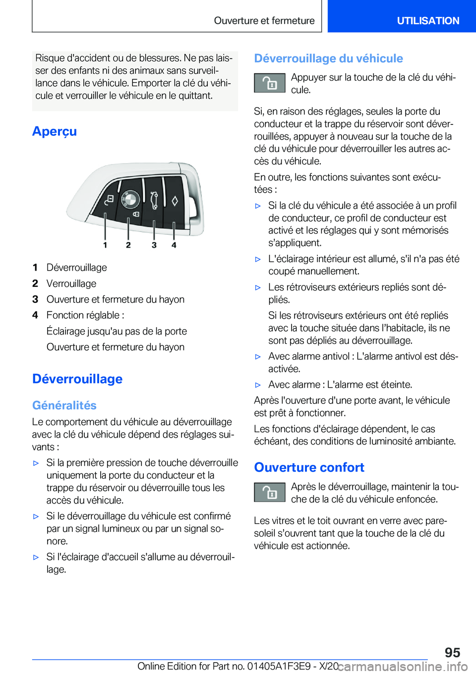 BMW X5 2021  Notices Demploi (in French) �R�i�s�q�u�e��d�'�a�c�c�i�d�e�n�t��o�u��d�e��b�l�e�s�s�u�r�e�s�.��N�e��p�a�s��l�a�i�sj�s�e�r��d�e�s��e�n�f�a�n�t�s��n�i��d�e�s��a�n�i�m�a�u�x��s�a�n�s��s�u�r�v�e�i�lj
�l�a�n�c�e��