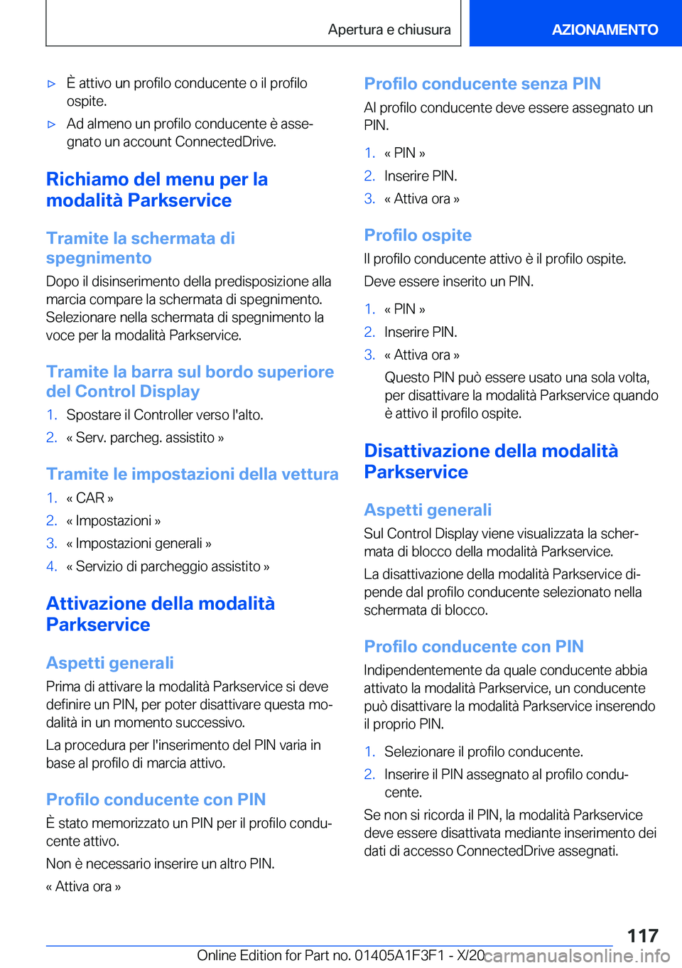 BMW X5 2021  Libretti Di Uso E manutenzione (in Italian) 'x�