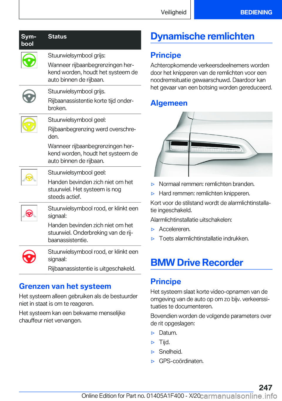BMW X5 2021  Instructieboekjes (in Dutch) �S�y�mj
�b�o�o�l�S�t�a�t�u�s�S�t�u�u�r�w�i�e�l�s�y�m�b�o�o�l��g�r�i�j�s�:
�W�a�n�n�e�e�r��r�i�j�b�a�a�n�b�e�g�r�e�n�z�i�n�g�e�n��h�e�rj
�k�e�n�d��w�o�r�d�e�n�,��h�o�u�d�t��h�e�t��s�y�s�t�e�e�
