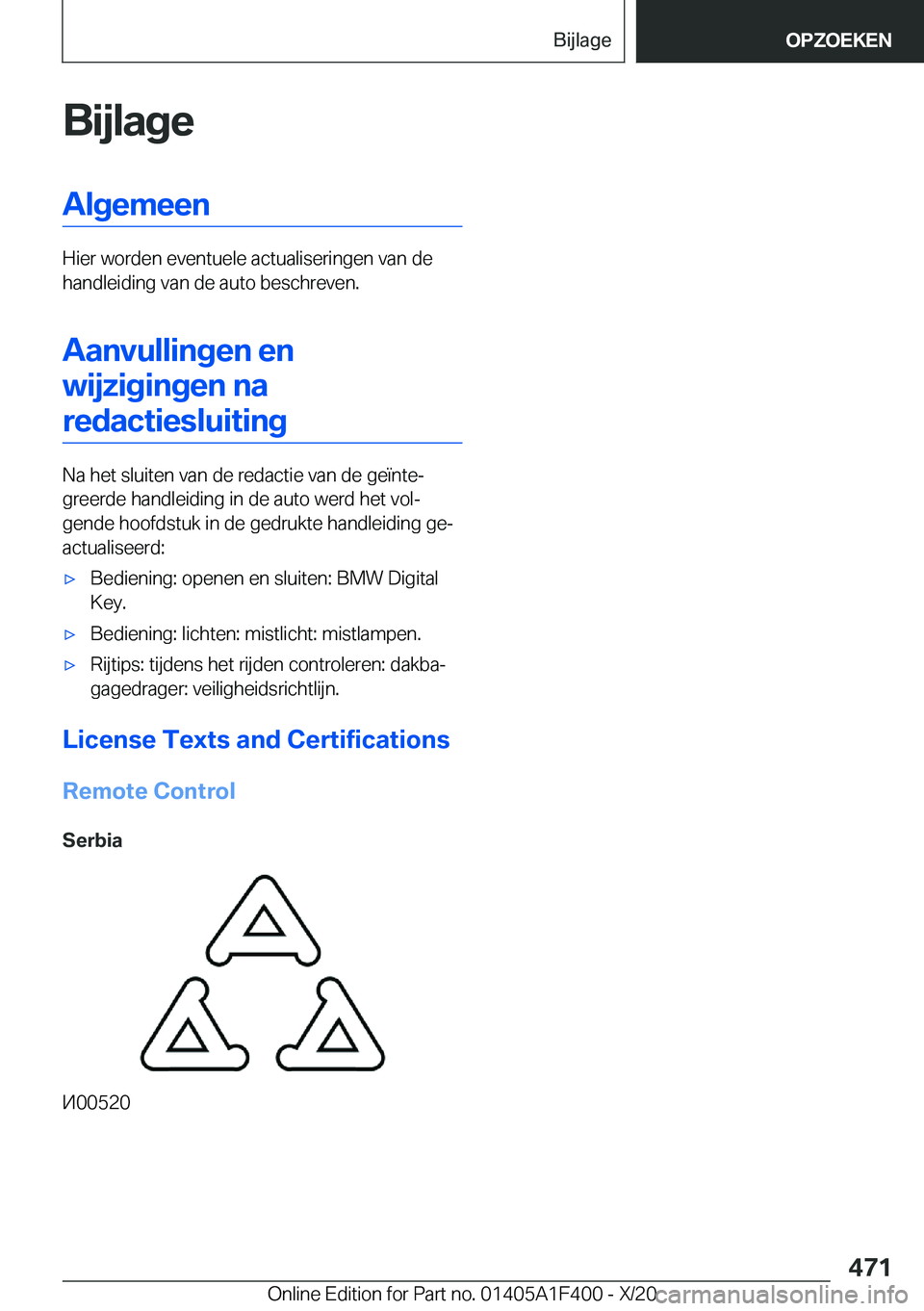 BMW X5 2021  Instructieboekjes (in Dutch) �B�i�j�l�a�g�e�A�l�g�e�m�e�e�n
�H�i�e�r��w�o�r�d�e�n��e�v�e�n�t�u�e�l�e��a�c�t�u�a�l�i�s�e�r�i�n�g�e�n��v�a�n��d�e
�h�a�n�d�l�e�i�d�i�n�g��v�a�n��d�e��a�u�t�o��b�e�s�c�h�r�e�v�e�n�.
�A�a�n�v�