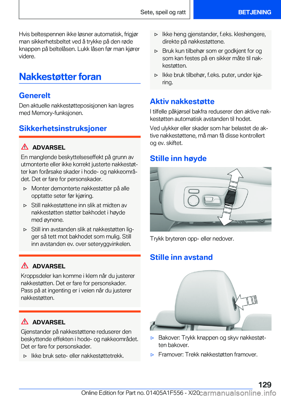 BMW X5 2021  InstruksjonsbØker (in Norwegian) �H�v�i�s��b�e�l�t�e�s�p�e�n�n�e�n��i�k�k�e��l�
