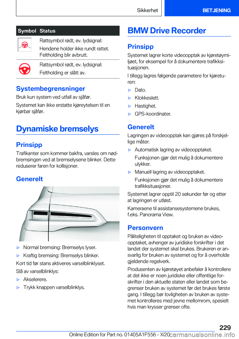 BMW X5 2021  InstruksjonsbØker (in Norwegian) �S�y�m�b�o�l�S�t�a�t�u�s�R�a�t�t�s�y�m�b�o�l��r�
