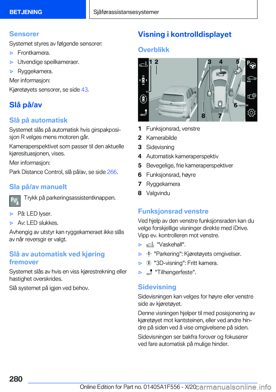 BMW X5 2021  InstruksjonsbØker (in Norwegian) �S�e�n�s�o�r�e�r�S�y�s�t�e�m�e�t��s�t�y�r�e�s��a�v��f�