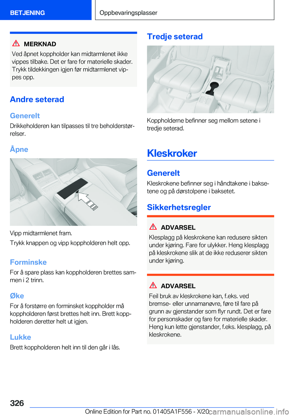 BMW X5 2021  InstruksjonsbØker (in Norwegian) �M�E�R�K�N�A�D
�V�e�d��å�p�n�e�t��k�o�p�p�h�o�l�d�e�r��k�a�n��m�i�d�t�a�r�m�l�e�n�e�t��i�k�k�e �v�i�p�p�e�s��t�i�l�b�a�k�e�.��D�e�t��e�r��f�a�r�e��f�o�r��m�a�t�e�r�i�e�l�l�e��s�k�a�d�e�r�