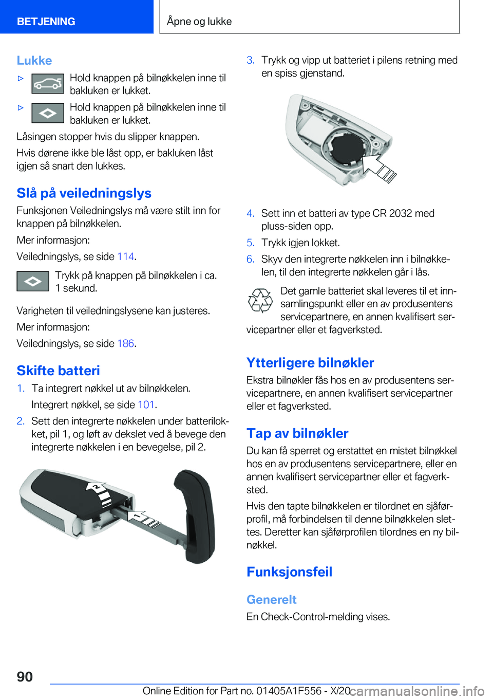 BMW X5 2021  InstruksjonsbØker (in Norwegian) �L�u�k�k�ex�H�o�l�d��k�n�a�p�p�e�n��p�å��b�i�l�n�