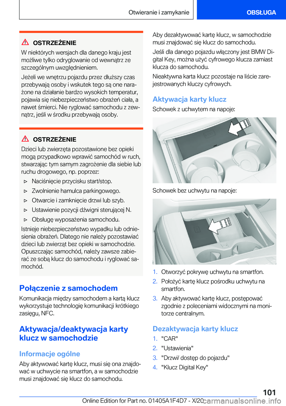BMW X5 2021  Instrukcja obsługi (in Polish) �O�S�T�R�Z�E8�E�N�I�E
�W��n�i�e�k�t�