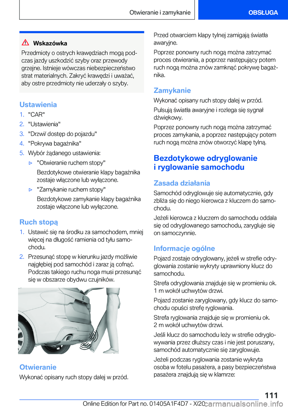 BMW X5 2021  Instrukcja obsługi (in Polish) �W�s�k�a�z�