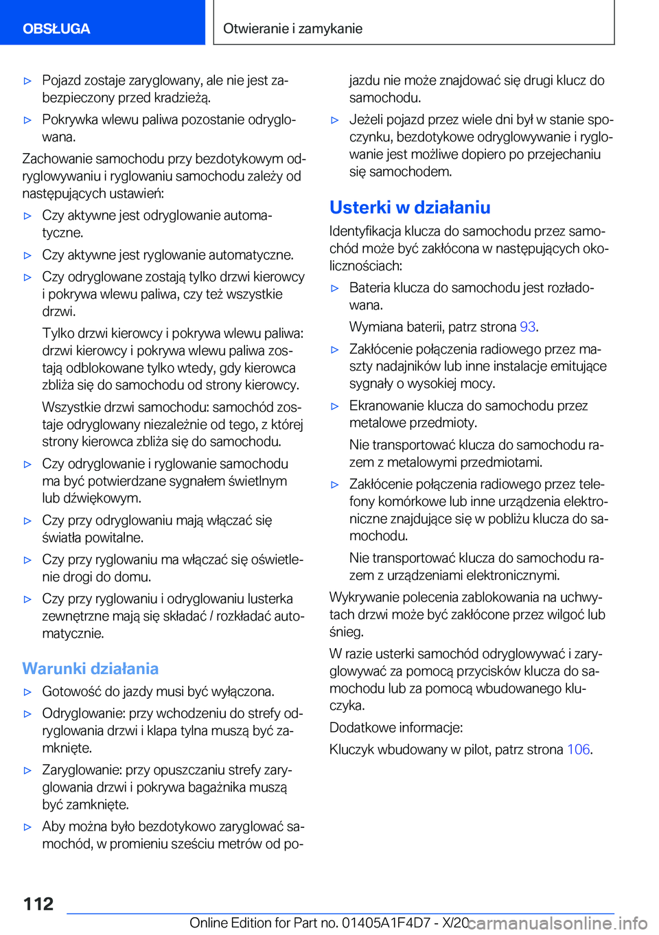BMW X5 2021  Instrukcja obsługi (in Polish) 'x�P�o�j�a�z�d��z�o�s�t�a�j�e��z�a�r�y�g�l�o�w�a�n�y�,��a�l�e��n�i�e��j�e�s�t��z�aj
�b�e�z�p�i�e�c�z�o�n�y��p�r�z�e�d��k�r�a�d�z�i�e9�