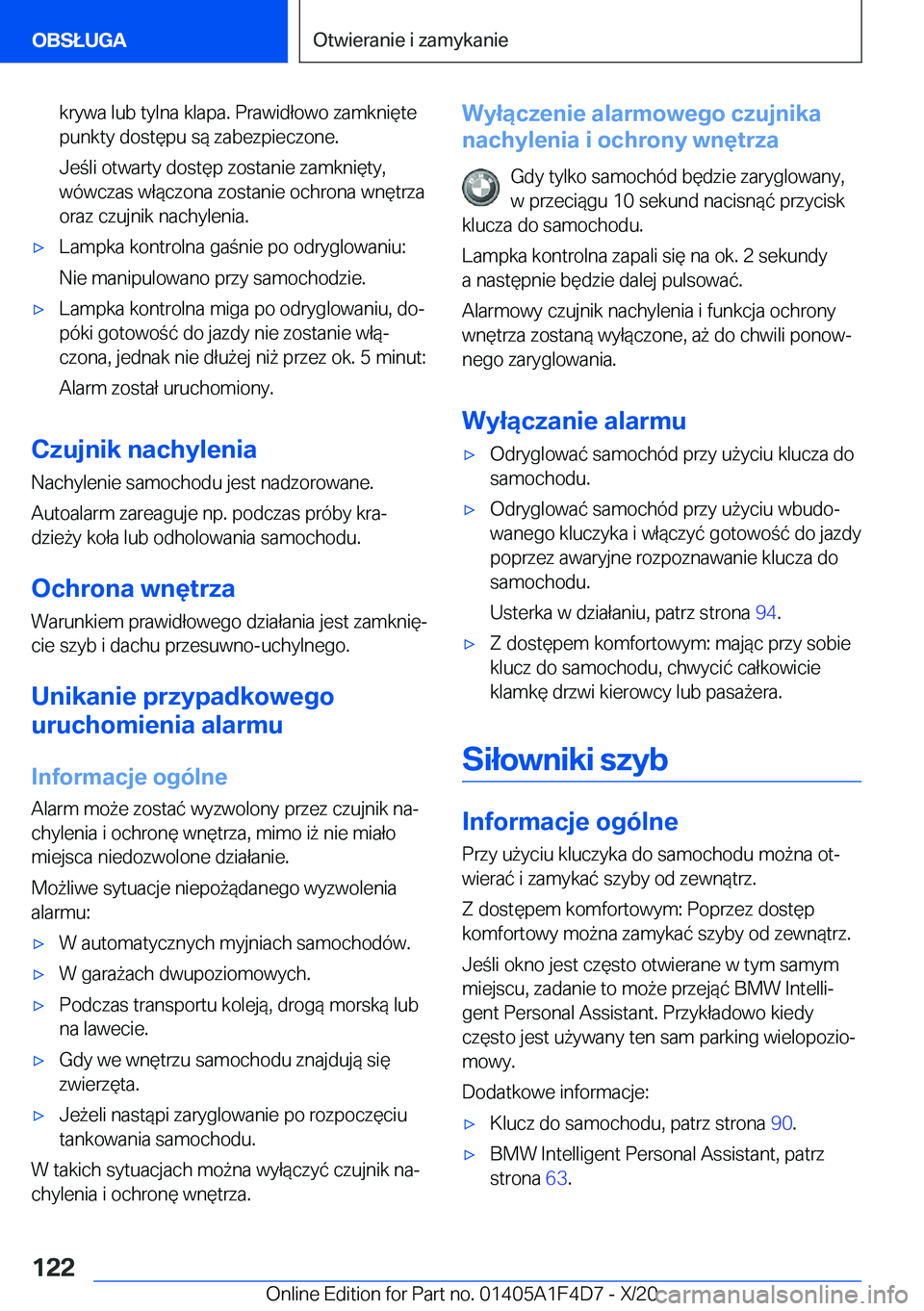 BMW X5 2021  Instrukcja obsługi (in Polish) �k�r�y�w�a��l�u�b��t�y�l�n�a��k�l�a�p�a�.��P�r�a�w�i�d�ł�o�w�o��z�a�m�k�n�i�
