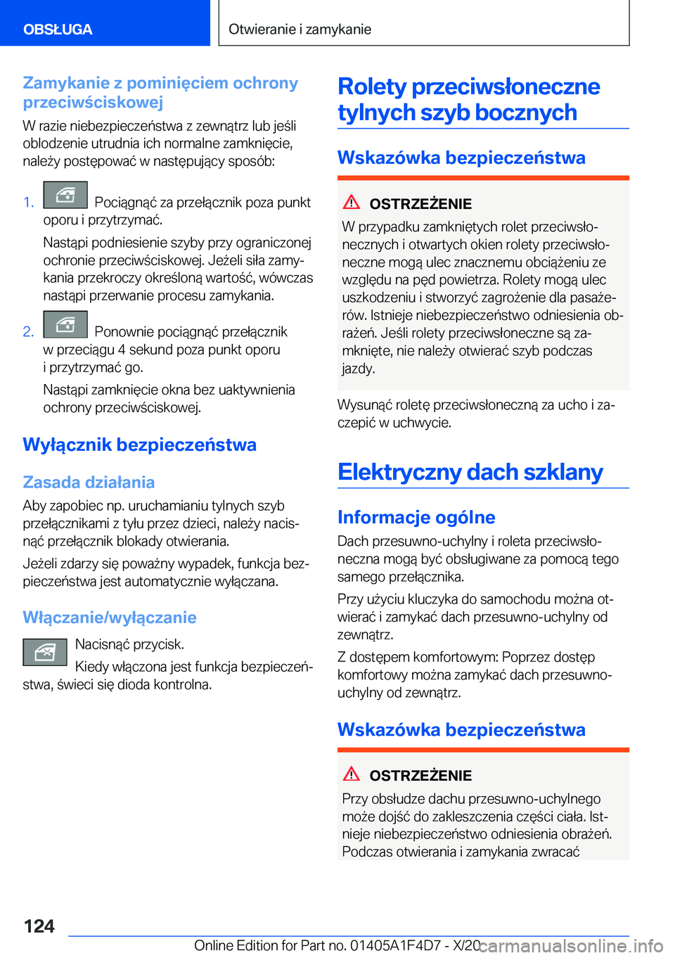 BMW X5 2021  Instrukcja obsługi (in Polish) �Z�a�m�y�k�a�n�i�e��z��p�o�m�i�n�i�