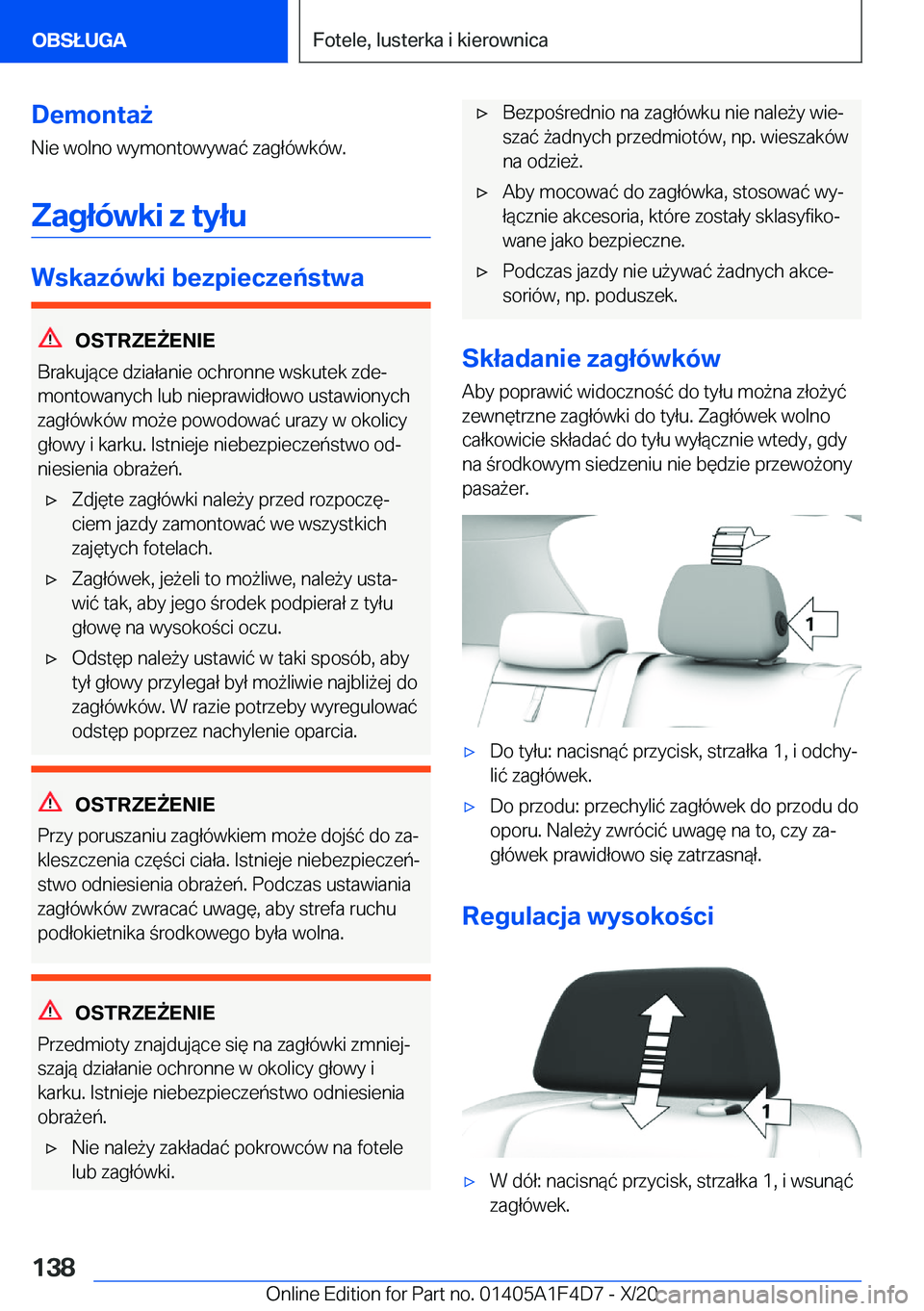 BMW X5 2021  Instrukcja obsługi (in Polish) �D�e�m�o�n�t�a9
�N�i�e��w�o�l�n�o��w�y�m�o�n�t�o�w�y�w�a�