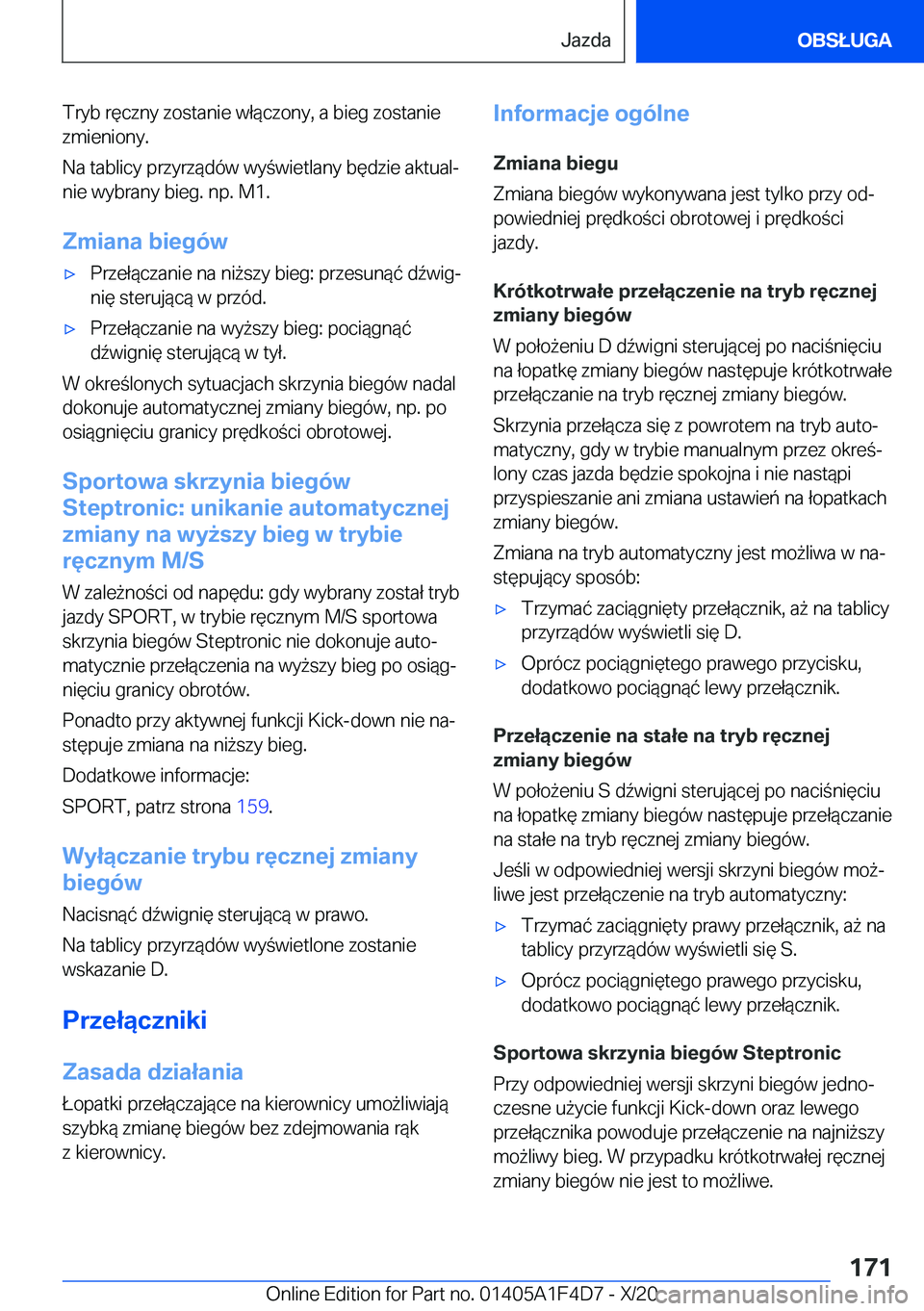 BMW X5 2021  Instrukcja obsługi (in Polish) �T�r�y�b��r�