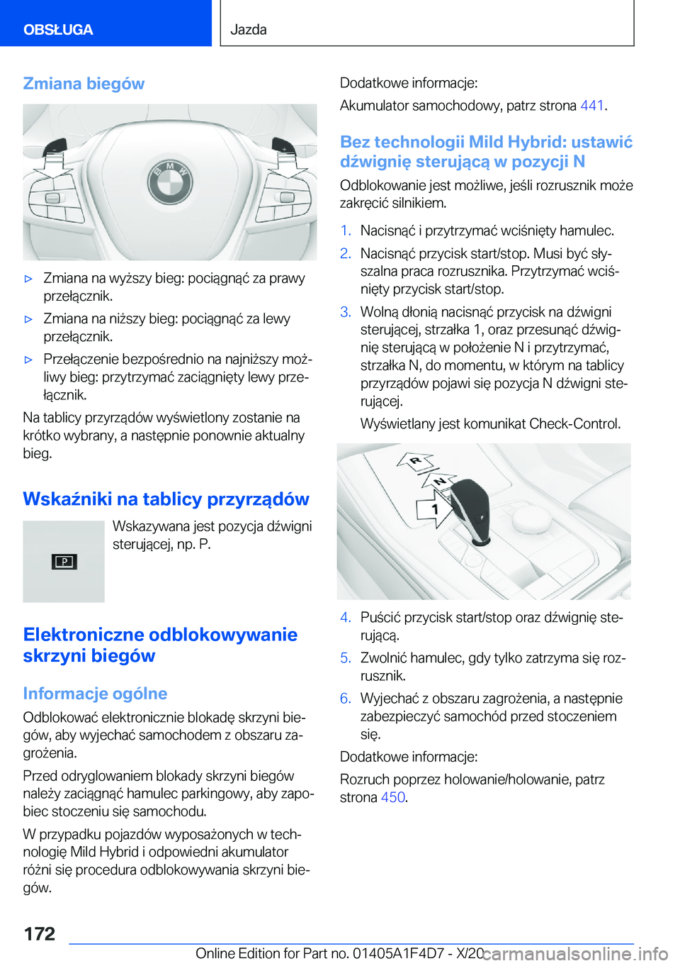 BMW X5 2021  Instrukcja obsługi (in Polish) �Z�m�i�a�n�a��b�i�e�g�