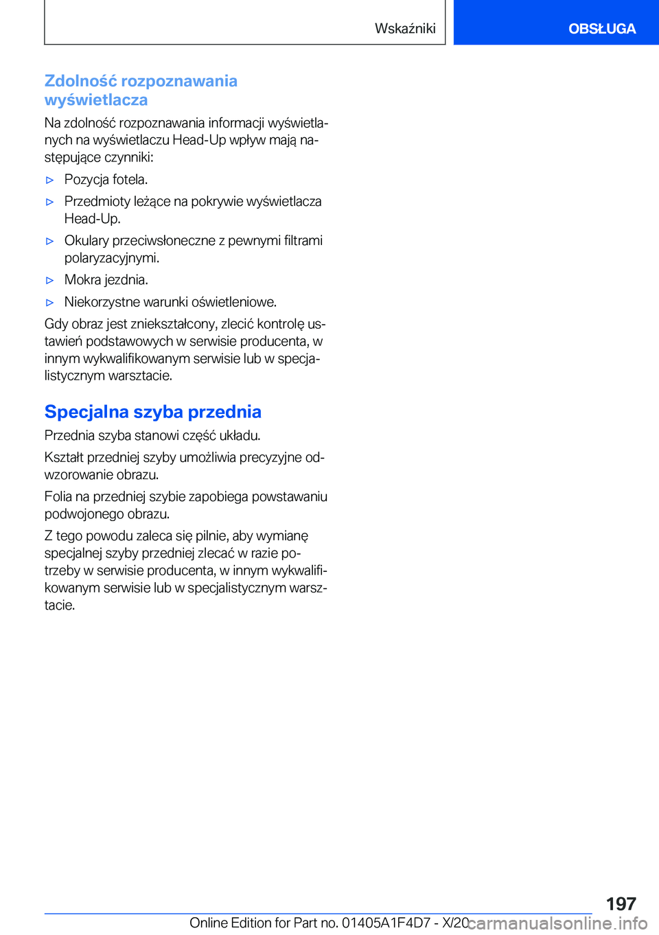 BMW X5 2021  Instrukcja obsługi (in Polish) �Z�d�o�l�n�o�ć��r�o�z�p�o�z�n�a�w�a�n�i�a
�w�y�w�i�e�t�l�a�c�z�a
�N�a��z�d�o�l�n�o�
