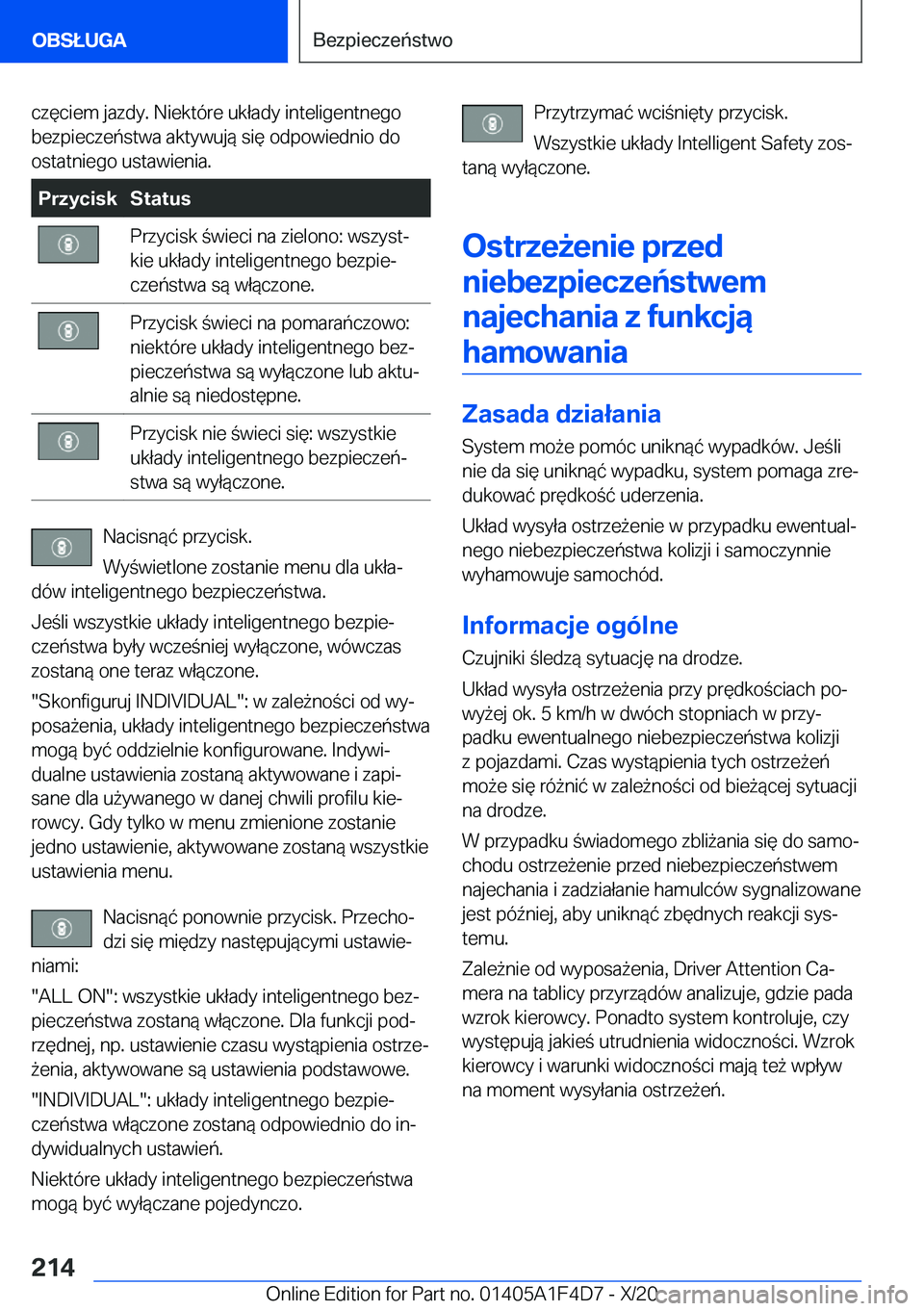 BMW X5 2021  Instrukcja obsługi (in Polish) �c�z�
