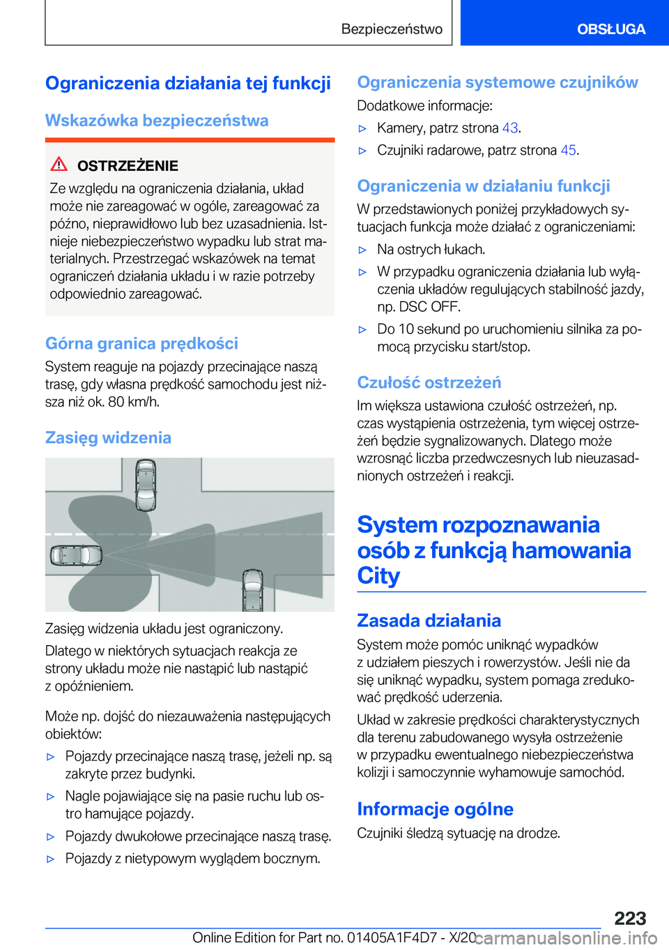 BMW X5 2021  Instrukcja obsługi (in Polish) �O�g�r�a�n�i�c�z�e�n�i�a��d�z�i�a�ł�a�n�i�a��t�e�j��f�u�n�k�c�j�i�W�s�k�a�z�