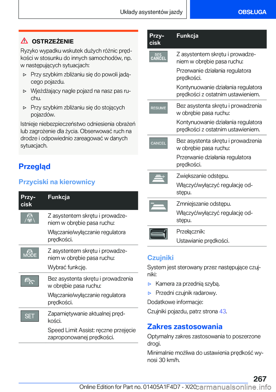 BMW X5 2021  Instrukcja obsługi (in Polish) �O�S�T�R�Z�E8�E�N�I�E
�R�y�z�y�k�o��w�y�p�a�d�k�u��w�s�k�u�t�e�k��d�u9�y�c�h��r�